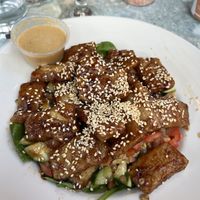 Sticky tofu and lentil salad   at Issac's Way in Fredericton