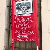 Outside at La Heladeria Mexicana in Barcelona