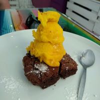 Brownie & Mango Ice Cream at La Heladeria Mexicana in Barcelona