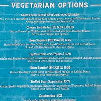 Vegetarian menu at Sadie's of New Mexico in Albuquerque