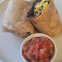 Tofu-based breakfast burrito. I see the quinoa! I'm sure it's good but I haven't eaten yet at Choice Healthy Kitchen and Juice Bar in Kihei