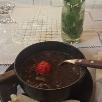 Sopa de frijoles negros at Conspiradores in Trinidad