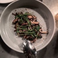mushrooms, walnuts, tendrils at Decade in Louisville