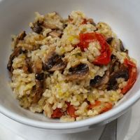 Vegan risotto of the day: mushroom and semi-dried tomato at Country Road Cafe in Perth