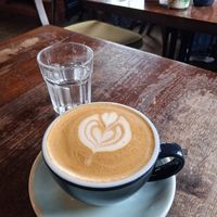 Coffee with oat milk at Parlormade Scone House in York