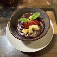 Purple corn puddingg  at Sumac Vegano in Cusco