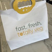 Cute food bag  at Vegholic Shawarma & Burger in Brampton