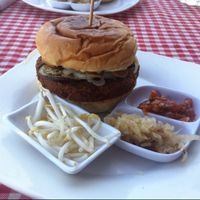 Falafel burger at Ernie's Burgers in Sihanoukville