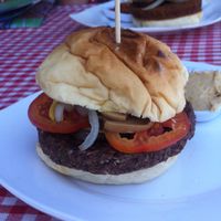 Black bean burger at Ernie's Burgers in Sihanoukville