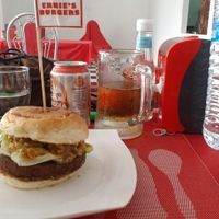 falafel burger. at Ernie's Burgers in Sihanoukville