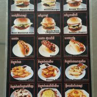 table menu at Ernie's Burgers in Sihanoukville