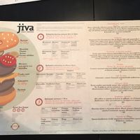 menu at Jiva Burgers in St Petersburg