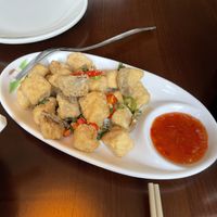 Deep fried king oyster mushrooms with salt and sichuan pepper   at Tofu Vegan in Brighton