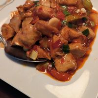 Tofu, chick'n with pickle at Tofu Vegan in Brighton
