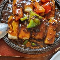 Sizzling Black Bean Tofu at Tofu Vegan in Brighton