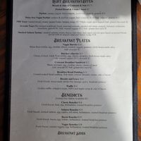 Breakfast menu at Cassidy's Café & Antiques in Ouray