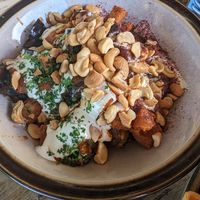 Eggplant tahini dish at Petra Shawarma in Auckland