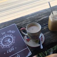 Hot and Iced coconut milk chai  at Art in Chai in Pai