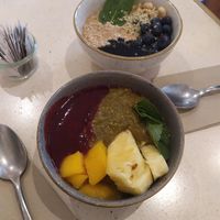 Chia bowl and protein musli (can't remember exactly the names, the first 2 on the menu) at Daluma in Berlin