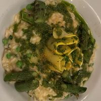 Vegan spring garden risotto   at Pearl & Horn in Pensacola