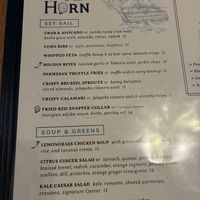Menu   at Pearl & Horn in Pensacola