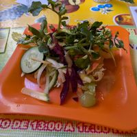 Salad (came with meal of the day) at Restaurante Vegetariano in Mexico City
