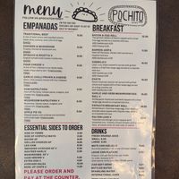 Menu at Pochito  in Mascot