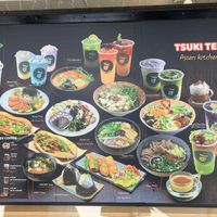 Menu outside  at Tsuki Tea in Budapest