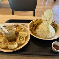 Pani puri and curry   at Sewaro Ltd in Maidstone