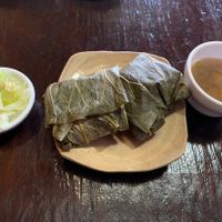 Rice inside the lotus leaves (part of set lunch)  at Maji - 마지 in Seoul