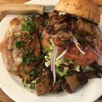 loaded burger  at Cafe Xoho in Tel Aviv