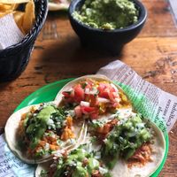 Jackfruit, tofu and bean tacos  at La Cantina in Whistler