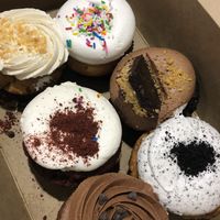 Assorted cupcakes. Their special flavours are usually better than the permanent. SO much icing.   at Bunner's Bake Shop - Kensington in Toronto