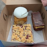 Mini cinnamon buns, nanaimo bar, strawberry square at Bunner's Bake Shop - Kensington in Toronto