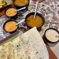 Dosa with chutney/sambar   at Vegan India-Indian Vegetarian Restaurant in Bangkok in Bangkok