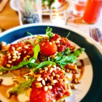 Cashew bruschetta starter at The Vegan Eagle in Hamburg