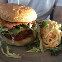 Vegan burger at The Vegan Eagle in Hamburg