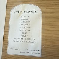 syrups and milks  at One of Each Cafe&Bakery in Atlantic Beach