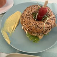 Mushroom bagel  at Niezłe Ziółko in Warsaw