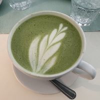 Matcha with vanilla pea milk  at Niezłe Ziółko in Warsaw