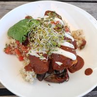 Enchiladas at Trilogy Sanctuary in La Jolla