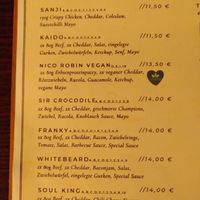 Menu 1 at Baratie Burger & Beer in Hannover