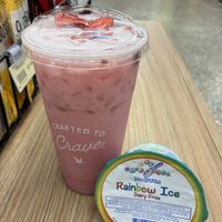 Blush strawberry refresher with rainbow ice   at Wawa in Mobile