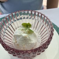 Coconut sorbet - normally not a fan of sorbet but this was FRESHLY made and you can definitely tell.  Absolutely delicious   at Swifty's at the Colony Palm Beach in Palm Beach