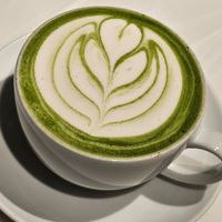 Strawberry Matcha Latte w/ Oat Milk (seasonal) at Asterisk Coffee Bar  in Cuyahoga Falls