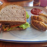 Sandwich with homemade sour dough bread at Mandarina in Quetzaltenango