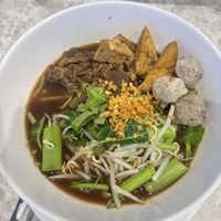 Mushroom noodle soup  at So Vegan - ICS in Bangkok