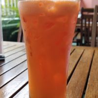 Carrot, apple, & ginger juice at Epic Arts Cafe in Kampot