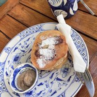 Vegan pancakes  at Epic Arts Cafe in Kampot