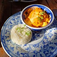 Delicious amok with tofu  at Epic Arts Cafe in Kampot